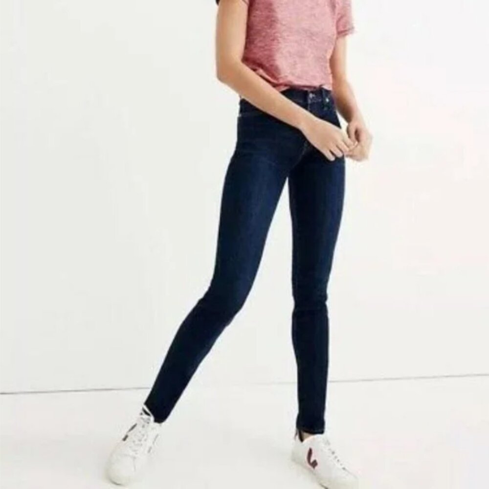 Madewell skinny skinny ankle high riser dark wash jeans 25